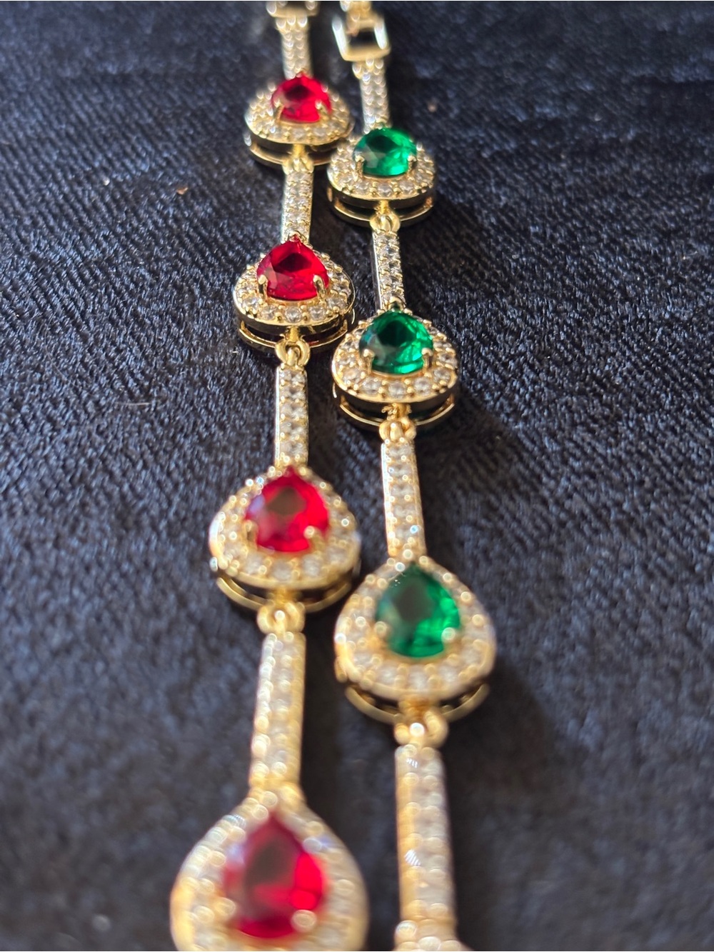 3mm Yellow Gold Pear-Cut CZ Halo Bracelets 8in. - Picture 3 of 10
